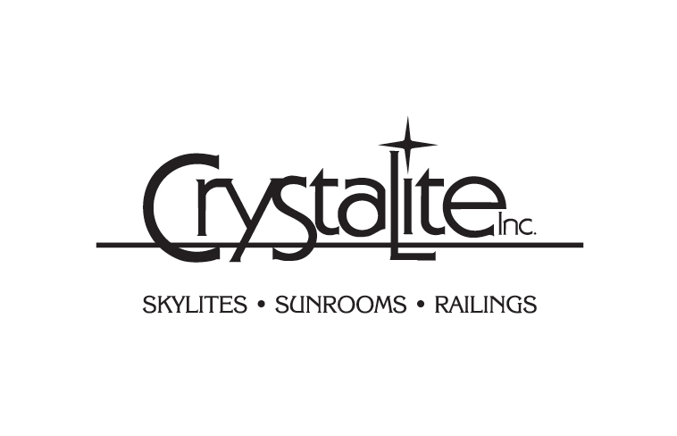 Crystalite logo featuring the company name with a star icon and the text SKYLITES • SUNROOMS • RAILINGS below.