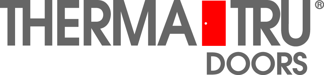 Therma-Tru Doors logo, with the letter I represented by a red rectangle featuring a white door handle.